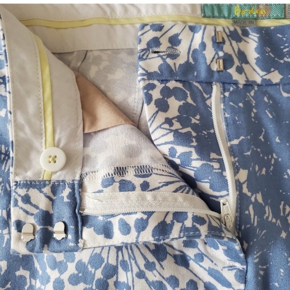 Boden Dandelion Floral Print Blue and White Crop Size 8 - Picture 4 of 9